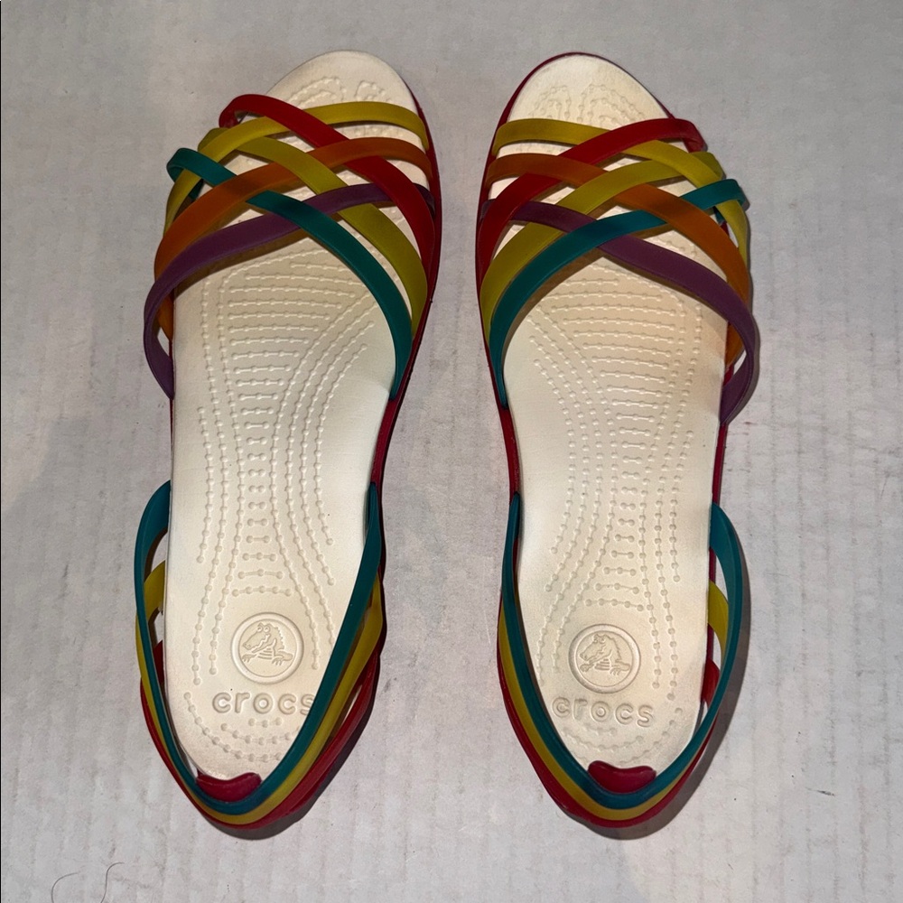 Crocs Multi Color Strappy Flats - Picture 11 of 13